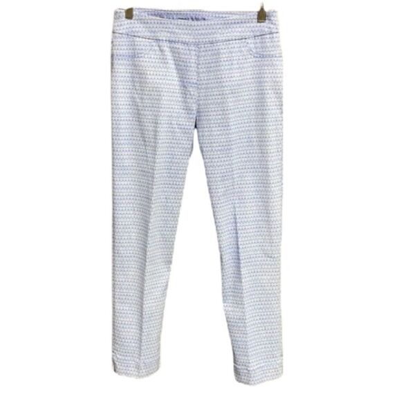 Slimsations by Multiples Blue Print Crop Pants - Picture 1 of 7